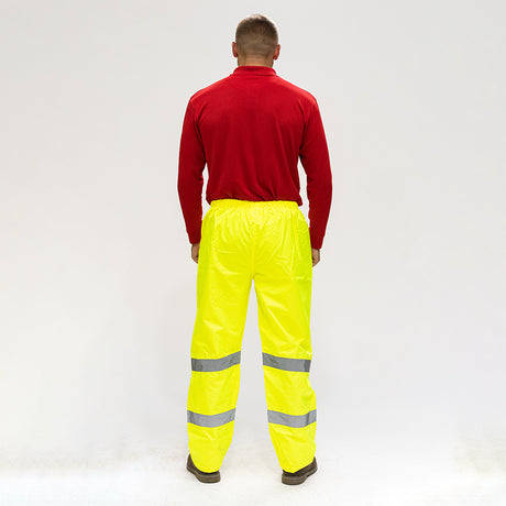 This is an image showing TIMCO Hi-Visibility Elasticated Waist Trousers - Yellow - XXX Large - 1 Each Bag available from T.H Wiggans Ironmongery in Kendal, quick delivery at discounted prices.