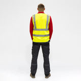This is an image showing TIMCO Hi-Visibility Executive Vest - Yellow - Medium - 1 Each Bag available from T.H Wiggans Ironmongery in Kendal, quick delivery at discounted prices.