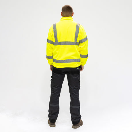 This is an image showing TIMCO Hi-Visibility Fleece Jacket - Yellow - XXX Large - 1 Each Bag available from T.H Wiggans Ironmongery in Kendal, quick delivery at discounted prices.