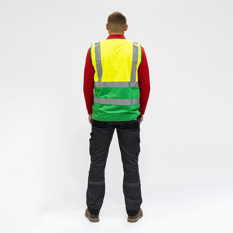 This is an image showing TIMCO Hi-Visibility Executive Vest - Yellow & Green - XXXX Large - 1 Each Bag available from T.H Wiggans Ironmongery in Kendal, quick delivery at discounted prices.