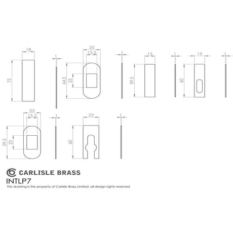 This image is a line drwaing of a Carlisle Brass - Intumescent Packs Grade 7 available to order from Trade Door Handles in Kendal