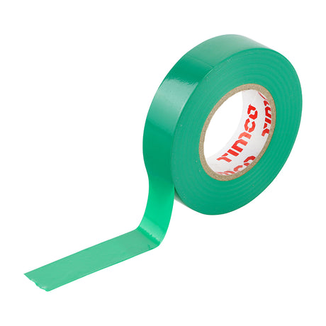 This is an image showing TIMCO PVC Insulation Tape - Green - 25m x 18mm - 10 Pieces Roll Pack available from T.H Wiggans Ironmongery in Kendal, quick delivery at discounted prices.