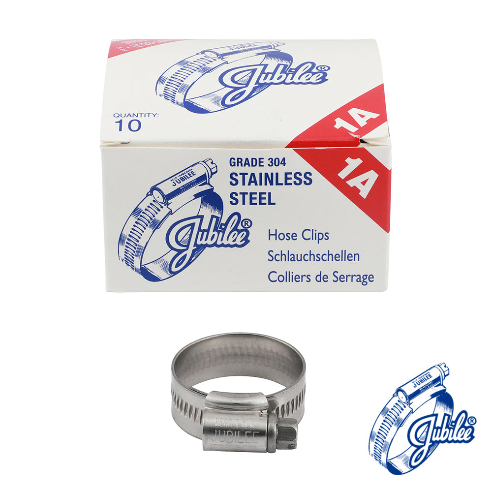 This is an image showing TIMCO Jubilee Clip Stainless Steel - 1ASS - 22 - 30mm - 10 Pieces Box available from T.H Wiggans Ironmongery in Kendal, quick delivery at discounted prices.