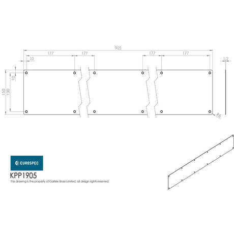 This is an image of Eurospec - Kickplate 905 x 150mm - SSS available to order from T.H Wiggans Architectural Ironmongery in Kendal, quick delivery and discounted prices.