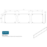 This image is a line drwaing of a Eurospec - Kickplate 915 x 150mm - SSS available to order from Trade Door Handles in Kendal
