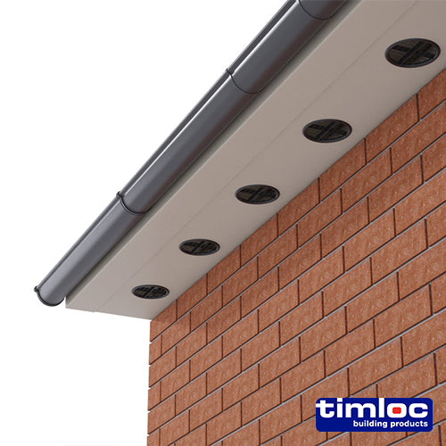 This is an image showing TIMCO Timloc Push-in Soffit Vent - Grey - 1139 - 70mm - 10 Pieces Bag available from T.H Wiggans Ironmongery in Kendal, quick delivery at discounted prices.