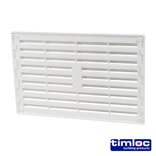 This is an image showing TIMCO Timloc Internal Plastic Louvre Grille Vent - White - 1211W - 260 x 170 - 1 Each Bag available from T.H Wiggans Ironmongery in Kendal, quick delivery at discounted prices.