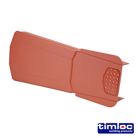 This is an image showing TIMCO Timloc Ambi-Verge Universal Dry Fix Verge System - Terracotta - 99144 - 420 x 140/170 - 20 Pieces Box available from T.H Wiggans Ironmongery in Kendal, quick delivery at discounted prices.