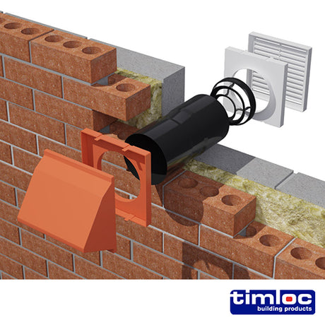 This is an image showing TIMCO Timloc Aero Core Through-Wall Ventilation Set Cowl and Baffle - Brown - ACV7CBR - 127 x 350 - 1 Each Bag available from T.H Wiggans Ironmongery in Kendal, quick delivery at discounted prices.