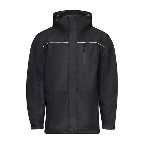 This is an image showing TIMCO Waterproof Lined Rain Jacket - Black - Large - 1 Each Bag available from T.H Wiggans Ironmongery in Kendal, quick delivery at discounted prices.