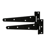 This is an image showing TIMCO Pair of Light Tee Hinges - Black - 8" - 1 Each TIMbag available from T.H Wiggans Ironmongery in Kendal, quick delivery at discounted prices.
