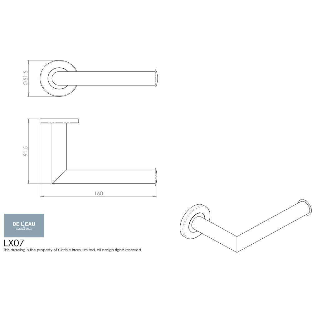 This image is a line drwaing of a Carlisle Brass - Stainless Steel Toilet Paper Holder - Bright Stainless Steel available to order from Trade Door Handles in Kendal