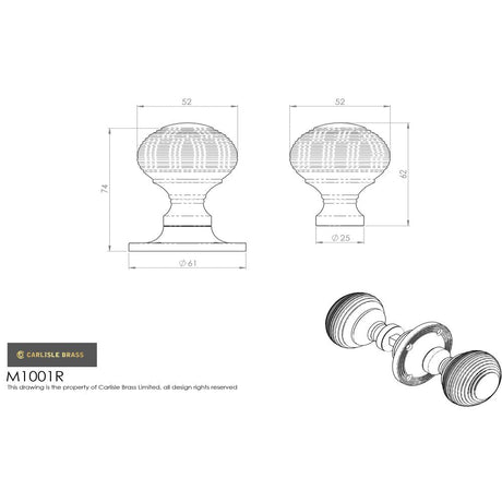 This image is a line drwaing of a Carlisle Brass - Queen Anne Mortice Rim Knob - Polished Brass available to order from Trade Door Handles in Kendal