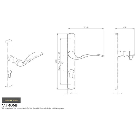 This is an image of Carlisle Brass - Scroll Lever on Narrow Plate R/H - Polished Brass available to order from T.H Wiggans Architectural Ironmongery in Kendal, quick delivery and discounted prices.