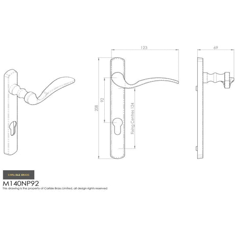 This is an image of Carlisle Brass - Scroll Lever on Narrow Plate R/H - Satin Chrome available to order from T.H Wiggans Architectural Ironmongery in Kendal, quick delivery and discounted prices.