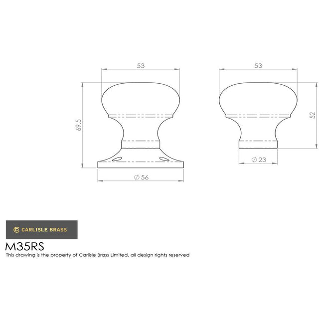 This is an image of Carlisle Brass - Mushroom Rim Knob - Satin Chrome available to order from T.H Wiggans Architectural Ironmongery in Kendal, quick delivery and discounted prices.