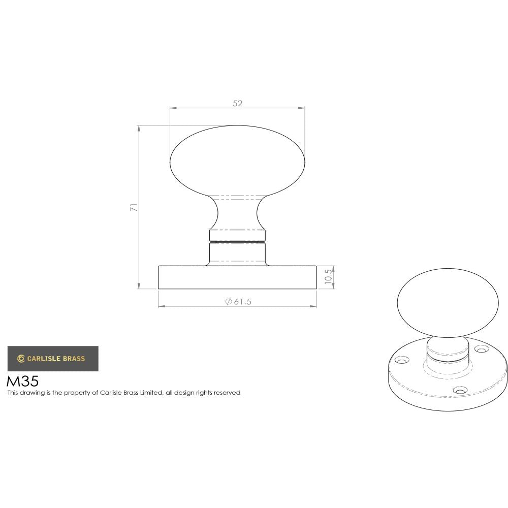 This image is a line drwaing of a Carlisle Brass - Mushroom Mortice Knob - Polished Chrome available to order from Trade Door Handles in Kendal