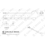 This image is a line drwaing of a Carlisle Brass - Victorian Casement Stay 305mm - Polished Chrome available to order from T.H Wiggans Architectural Ironmongery in Kendal in Kendal