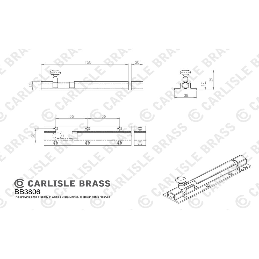 This image is a line drwaing of a Carlisle Brass - Casement Fastener Reversible - Matt Bronze available to order from T.H Wiggans Architectural Ironmongery in Kendal in Kendal