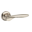 This is an image of Mediterranean Malta Lever on Round "C" Rose - Satin Nickel available to order from T.H Wiggans Architectural Ironmongery in Kendal, quick delivery and discounted prices.