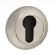 This is an image of Mediterranean Euro Escutcheon on Round "C" Rose - Satin Nickel available to order from T.H Wiggans Architectural Ironmongery in Kendal, quick delivery and discounted prices.