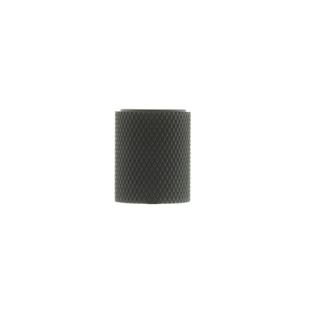 This is an image of Millhouse Brass Watson Cylinder Knurled Cabinet Knob Concealed Fix - Matt Black available to order from T.H Wiggans Architectural Ironmongery in Kendal.
