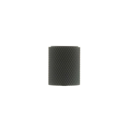 This is an image of Millhouse Brass Watson Cylinder Knurled Cabinet Knob Concealed Fix - Matt Black available to order from Trade Door Handles.