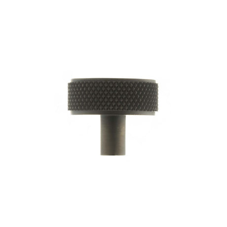 This is an image of Millhouse Brass Hargreaves Disc Knurled Cabinet Knob Concealed Fix - Urban Dark available to order from Trade Door Handles.