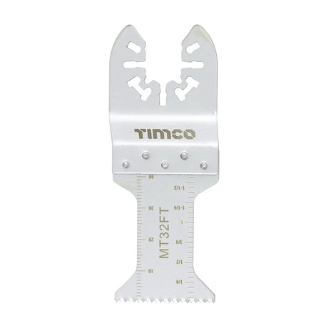 This is an image showing TIMCO Multi-Tool Blade - Straight Fine - For Wood - 32mm - 1 Each Blister Pack available from T.H Wiggans Ironmongery in Kendal, quick delivery at discounted prices.