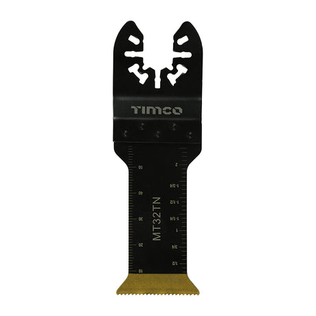 This is an image showing TIMCO Long Life Multi-Tool Blade - Straight - For Wood/Metal - 32mm - 1 Each Blister Pack available from T.H Wiggans Ironmongery in Kendal, quick delivery at discounted prices.