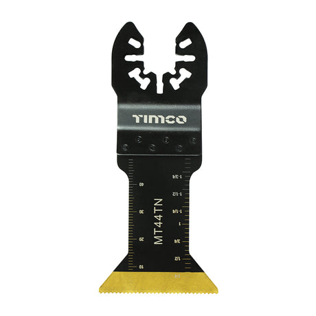 This is an image showing TIMCO Long Life Multi-Tool Blade - Straight - For Wood/Metal - 44mm - 1 Each Blister Pack available from T.H Wiggans Ironmongery in Kendal, quick delivery at discounted prices.