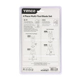 This is an image showing TIMCO Multi-Tool Blade Sets - 4 Piece Set - Mixed - 1 Each Blister Pack available from T.H Wiggans Ironmongery in Kendal, quick delivery at discounted prices.