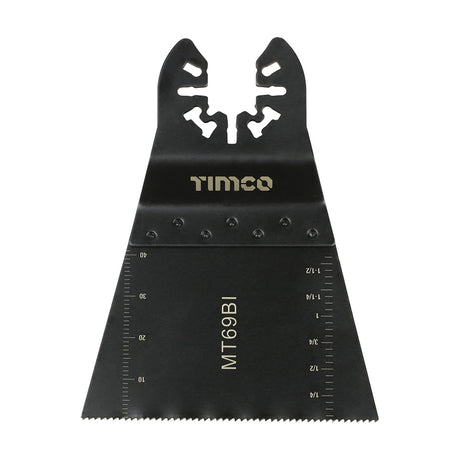 This is an image showing TIMCO Premium Multi-Tool Blade - Straight - For Wood/Metal - 69mm - 1 Each Blister Pack available from T.H Wiggans Ironmongery in Kendal, quick delivery at discounted prices.