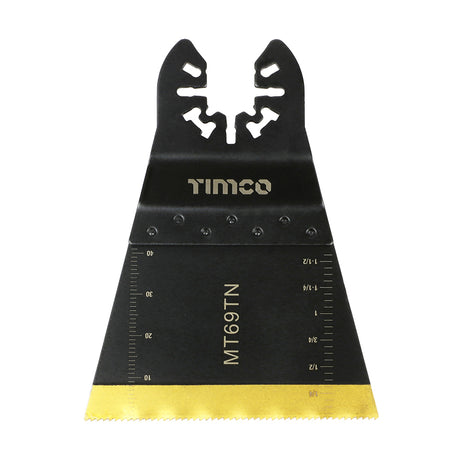 This is an image showing TIMCO Long Life Multi-Tool Blades - Straight - For Wood/Metal - 69mm - 1 Each Blister Pack available from T.H Wiggans Ironmongery in Kendal, quick delivery at discounted prices.