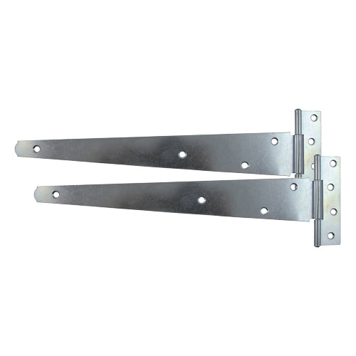 This is an image showing TIMCO Pair of Medium Tee Hinges - Zinc - 16" - 1 Each Plain Bag available from T.H Wiggans Ironmongery in Kendal, quick delivery at discounted prices.