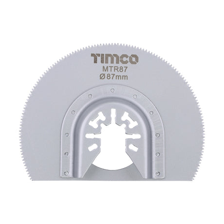 This is an image showing TIMCO Multi-Tool Blade - Radial - For Wood - Dia. 87mm - 1 Each Blister Pack available from T.H Wiggans Ironmongery in Kendal, quick delivery at discounted prices.
