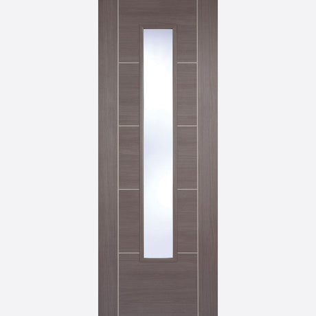 This is an image showing LPD - Vancouver Laminated Glazed Medium Grey Laminated Doors 686 x 1981 available from T.H Wiggans Ironmongery in Kendal, quick delivery at discounted prices.