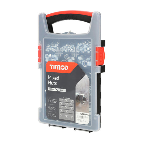 This is an image showing TIMCO Mixed Nuts Grab Pack - Zinc - 980pcs - 980 Pieces Tray available from T.H Wiggans Ironmongery in Kendal, quick delivery at discounted prices.