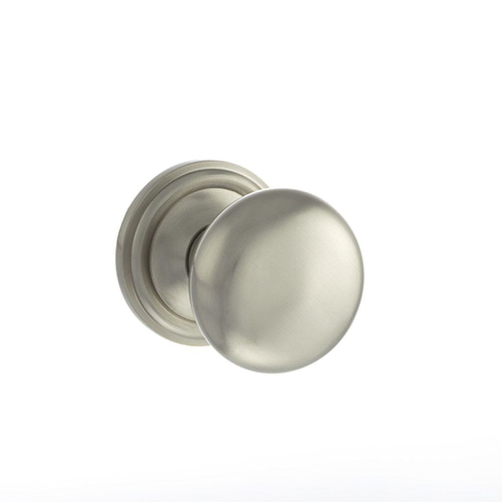 This is an image of Old English Harrogate Solid Brass Mushroom Mortice Knob on Concealed Fix Rose - available to order from T.H Wiggans Architectural Ironmongery in Kendal, quick delivery and discounted prices.