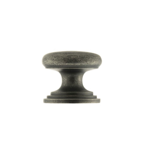 This is an image of Old English Lincoln Solid Brass Cabinet Knob 32mm Concealed Fix - Distressed Si available to order from T.H Wiggans Architectural Ironmongery in Kendal.