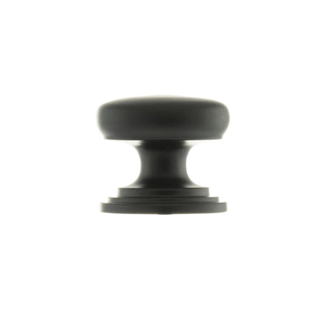 This is an image of Old English Lincoln Solid Brass Cabinet Knob 32mm Concealed Fix - Matt Black available to order from T.H Wiggans Architectural Ironmongery in Kendal.
