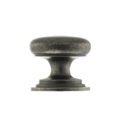 This is an image of Old English Lincoln Solid Brass Cabinet Knob 38mm Concealed Fix - Distressed Si available to order from T.H Wiggans Architectural Ironmongery in Kendal.