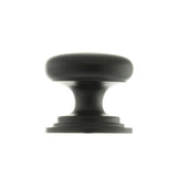 This is an image of Old English Lincoln Solid Brass Cabinet Knob 38mm Concealed Fix - Matt Black available to order from T.H Wiggans Architectural Ironmongery in Kendal.