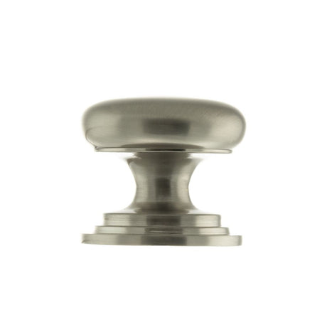 This is an image of Old English Lincoln Solid Brass Cabinet Knob 38mm Concealed Fix - Sat. Nickel available to order from T.H Wiggans Architectural Ironmongery in Kendal.