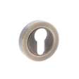 This is an image of Old English Euro Escutcheon - Antique Brass available to order from T.H Wiggans Architectural Ironmongery in Kendal, quick delivery and discounted prices.