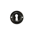 This is an image of Old English Solid Brass Open Key Hole Escutcheon - Black Nickel available to order from T.H Wiggans Architectural Ironmongery in Kendal, quick delivery and discounted prices.