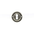 This is an image of Old English Solid Brass Open Key Hole Escutcheon - Distressed Silver available to order from T.H Wiggans Architectural Ironmongery in Kendal, quick delivery and discounted prices.