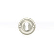 This is an image of Old English Solid Brass Open Key Hole Escutcheon - Satin Nickel available to order from T.H Wiggans Architectural Ironmongery in Kendal, quick delivery and discounted prices.
