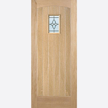 This is an image showing LPD - Cottage 1L Unfinished Oak Doors 915 x 2135 available from T.H Wiggans Ironmongery in Kendal, quick delivery at discounted prices.