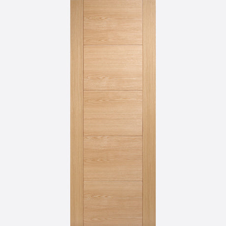 This is an image showing LPD - Vancouver 5P Pre-Finished Oak Doors 457 x 1981 available from T.H Wiggans Ironmongery in Kendal, quick delivery at discounted prices.